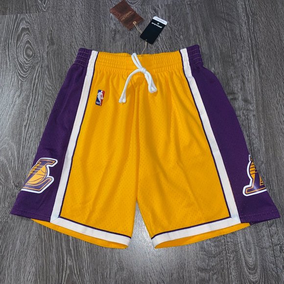 Mitchell & Ness Men's NBA Checked Swingman Shorts La Lakers White main image 1
